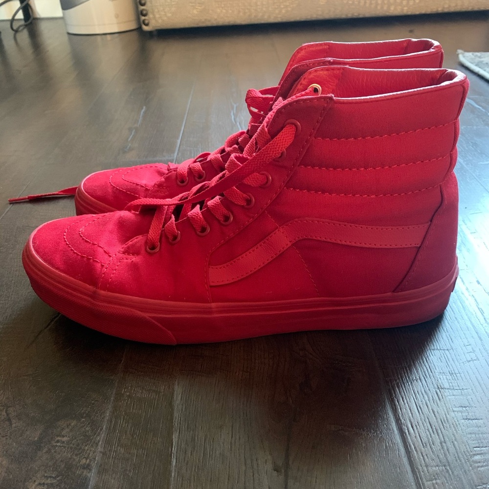 Vans high top, red. Great condition